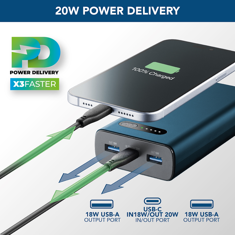 CELLULAR LINE PBFAST01PD20000G - Power Bank 20000mAh Verde