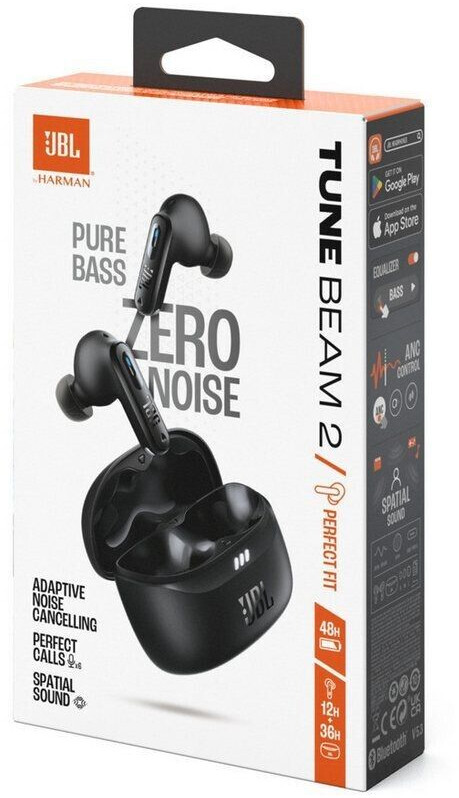 JBL JBLTBEAM2BLK - Tune Beam Auricolari Bluetooth In-Ear Neri