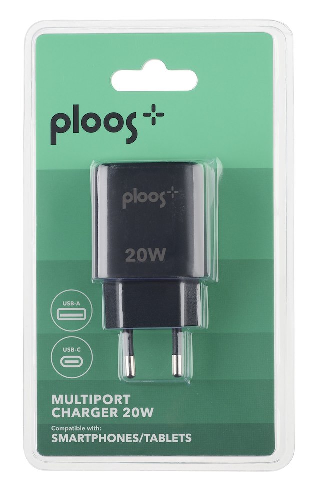 CELLULAR LINE PLACH2USBPD20WK - Caricabatterie Rete USB+USB-C