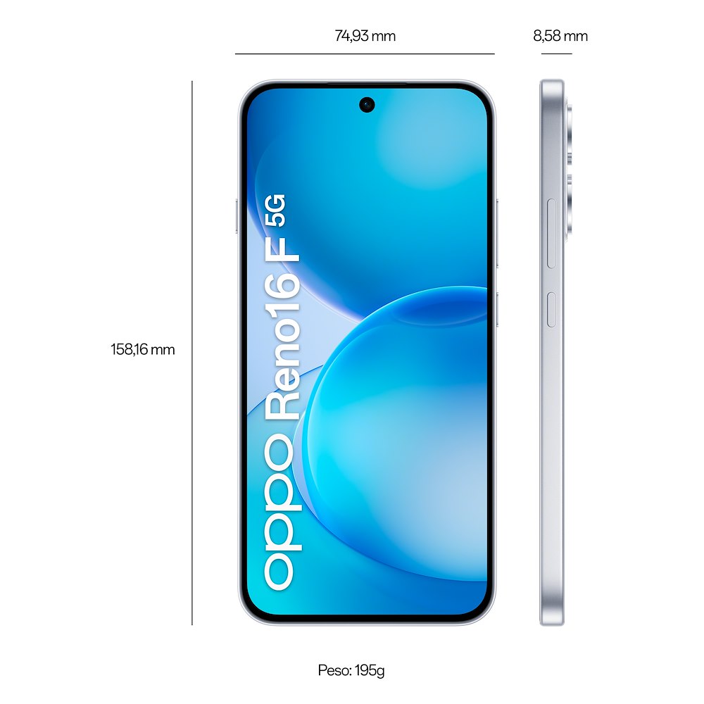 OPPO RENO16F5GPOPWHITE - Smartphone 5G con Tripla Fotocamera