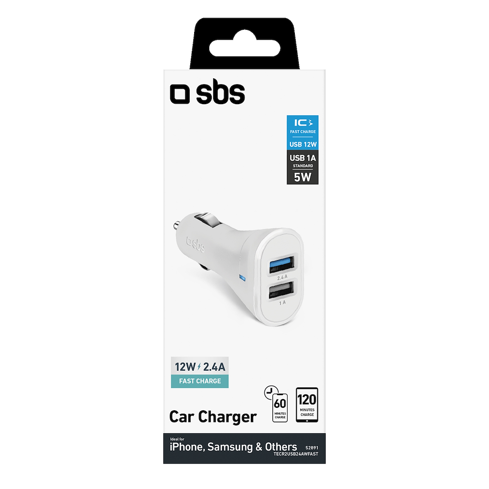 SBS TECR2USB24AWFAST - Auto Ladegerät Mini 2USB
