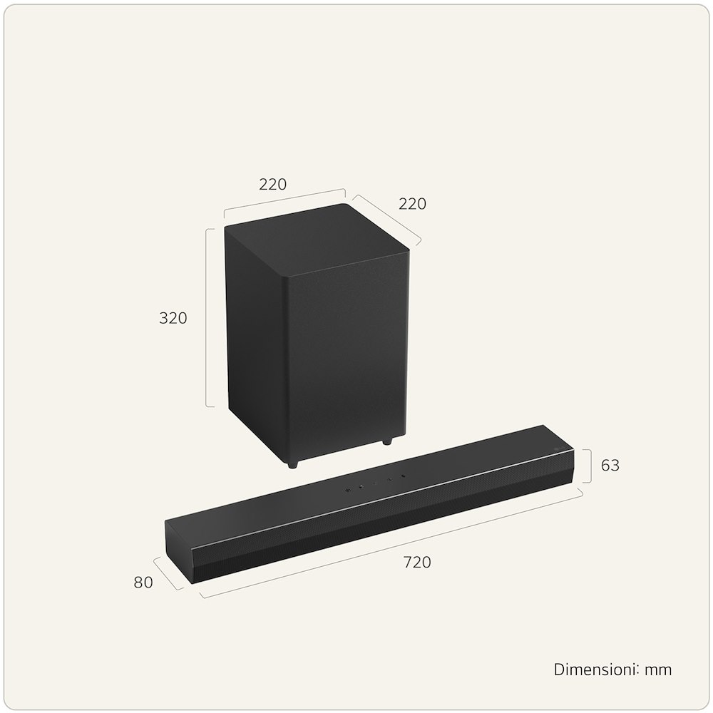 LG S30A - Soundbar 140W 2.1 mit Subwoofer