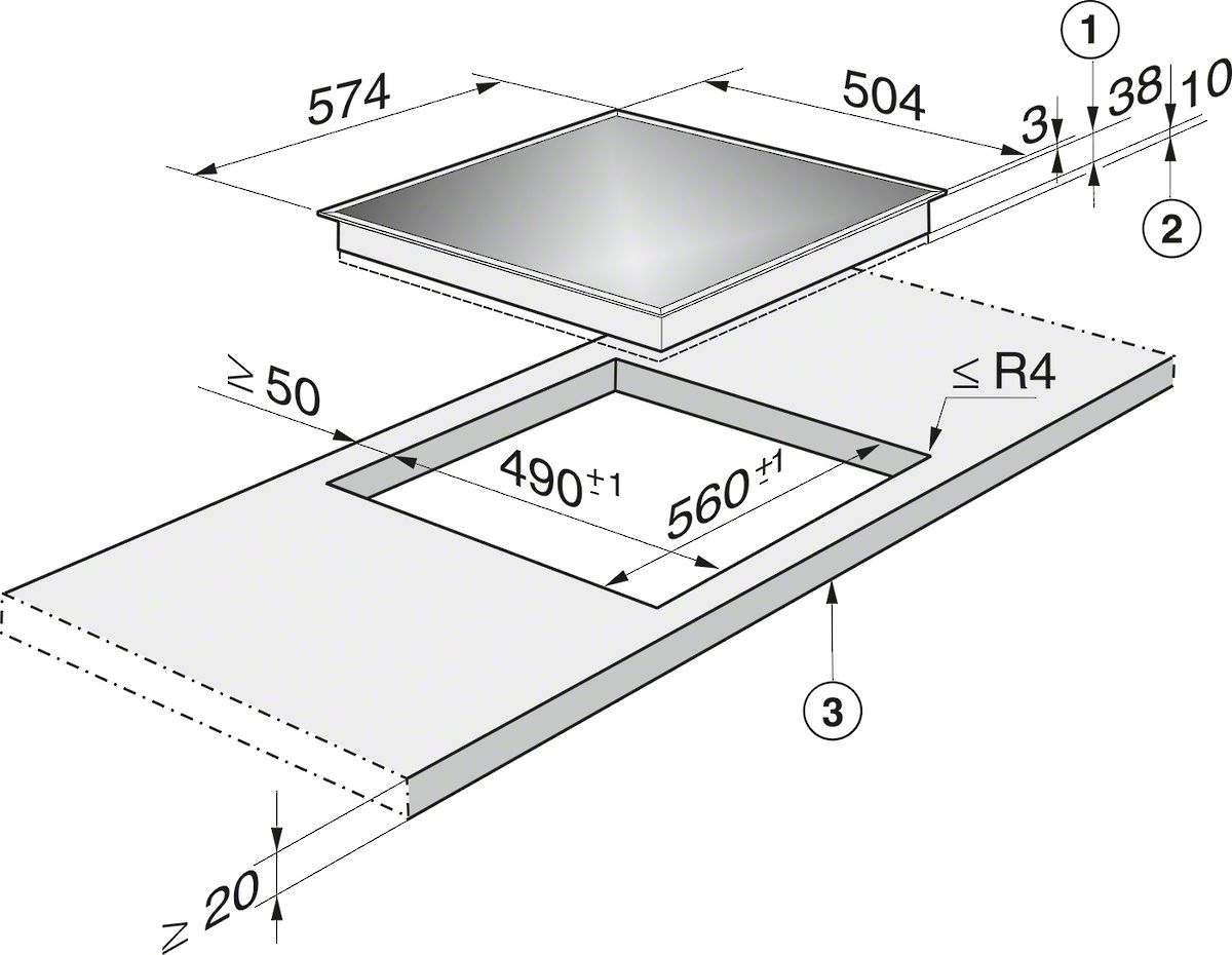 MIELE KM6013 - Miele Einbau-Glaskeramikfeld KM 6013
