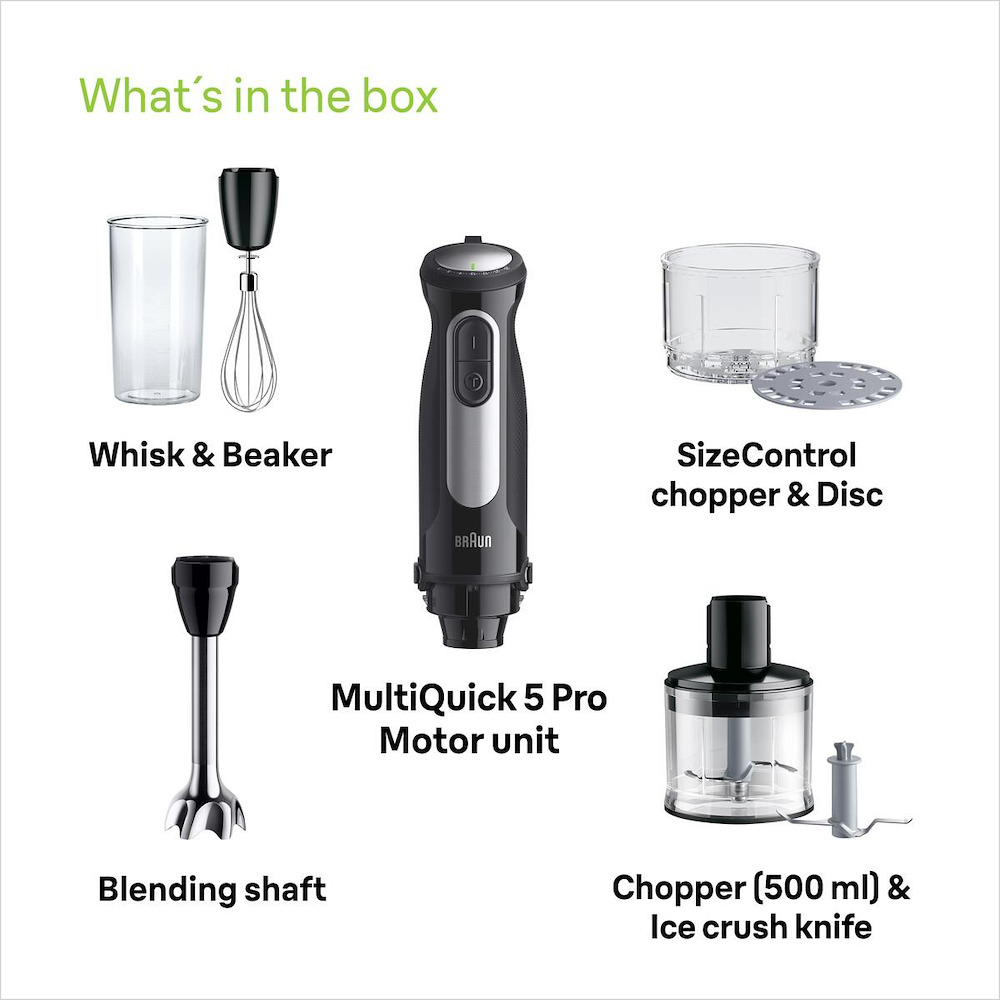 BRAUN MQ55254MBK - Frullatore ad immersione Braun 1000W