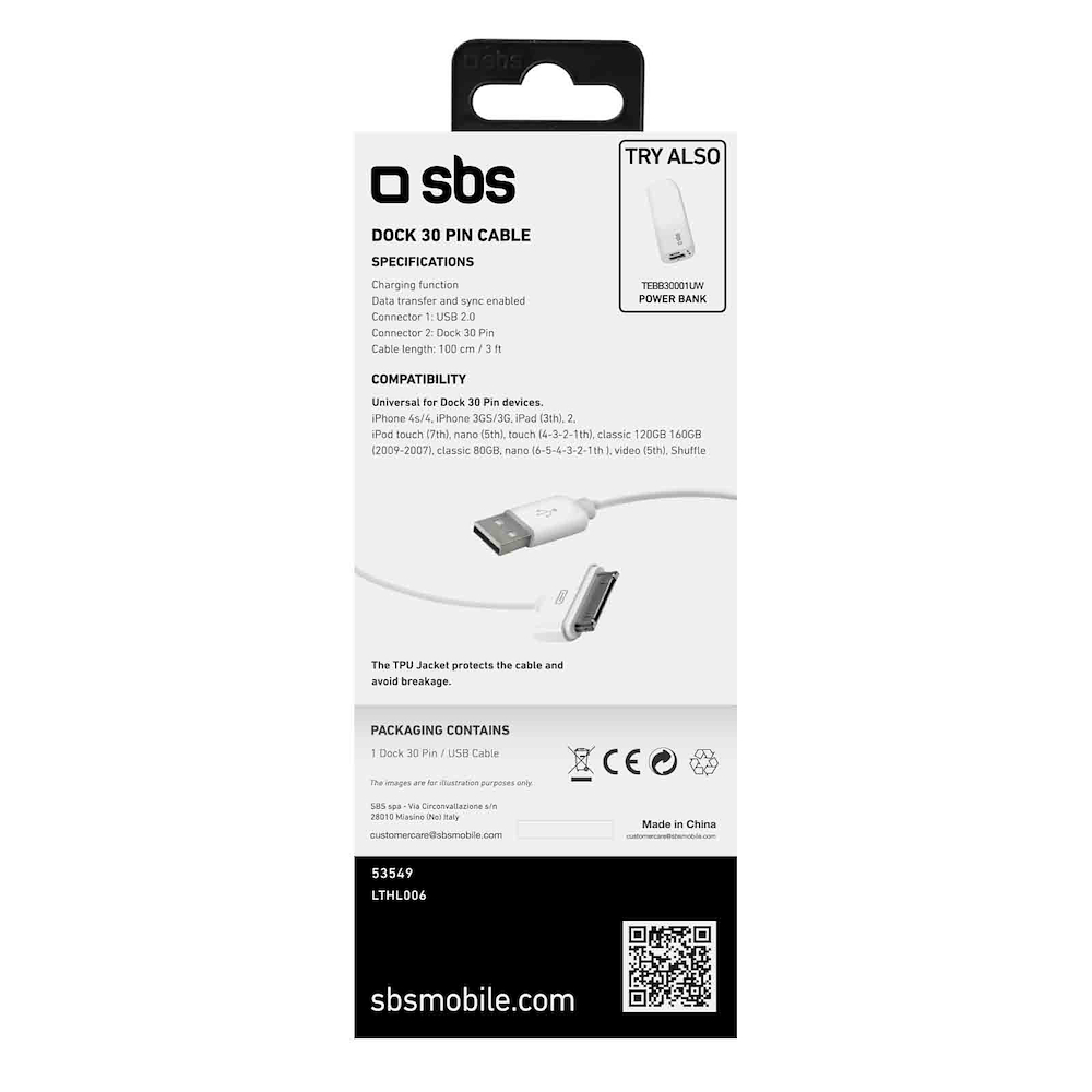 SBS LTHL006 - USB Dock Kabel für iPhone 1,5 m