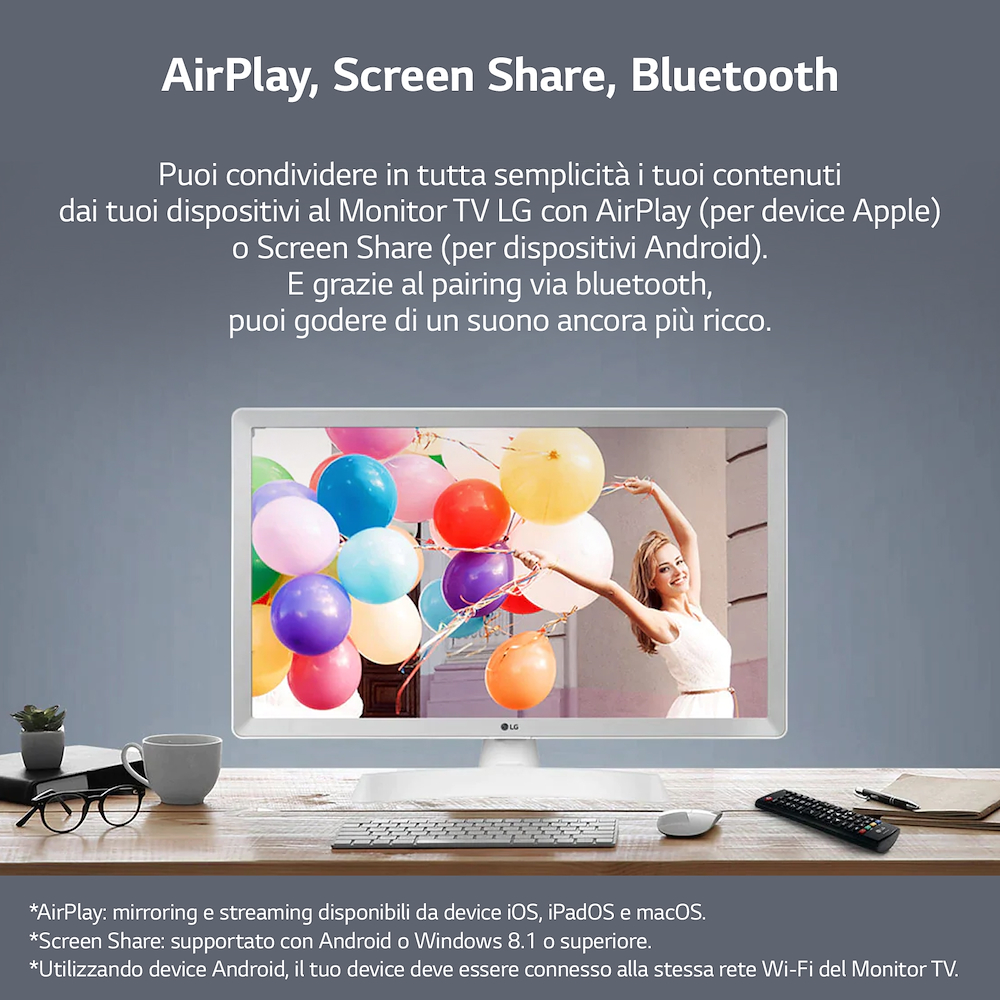 LG 24TQ510SWZ - 24" Smart TV Monitor Weiß