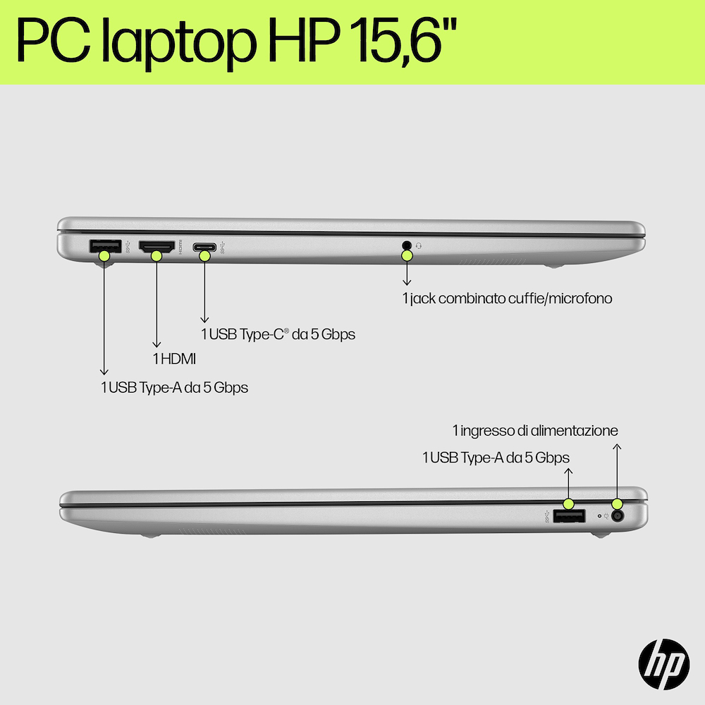 HP 15FD0104NL - Notebook 15.6" Core i5 Argento