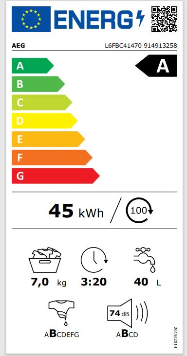AEG L6FBC41470 - L6FBC41470 Frontlader Waschmaschine