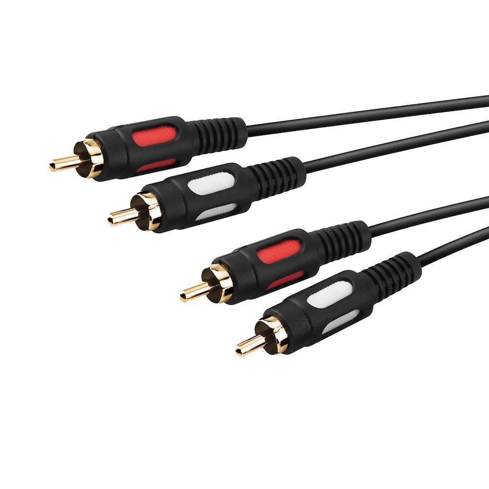 VIVANCO VVA2RCA15MMGK - Cavo RCA stereo oro 1.5m