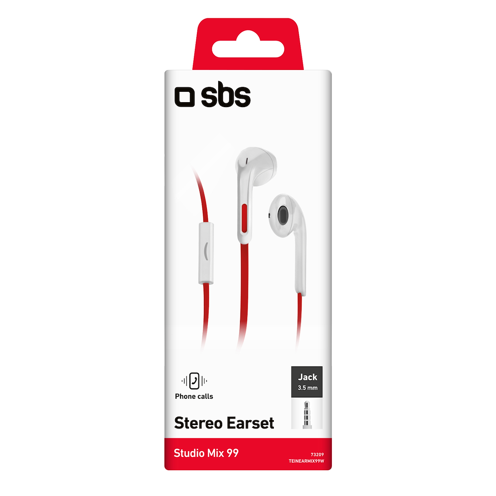SBS TEINEARMIX99W - Auricolari stereo con microfono 3.5mm