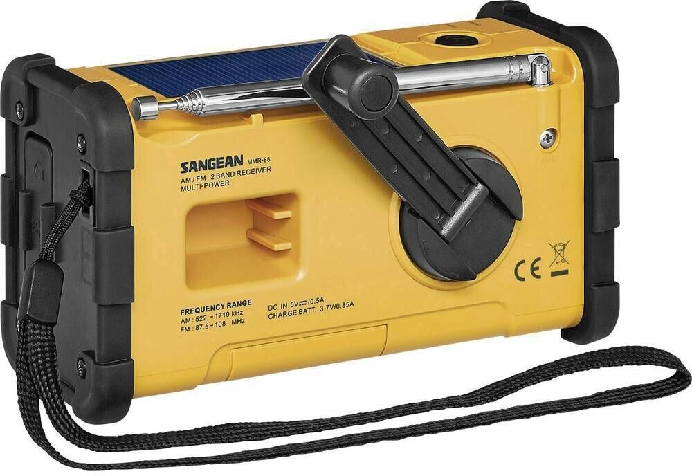 SANGEAN MMR88 - Radio d'emergenza Sangean MMR-88 con pannello solare e manovella