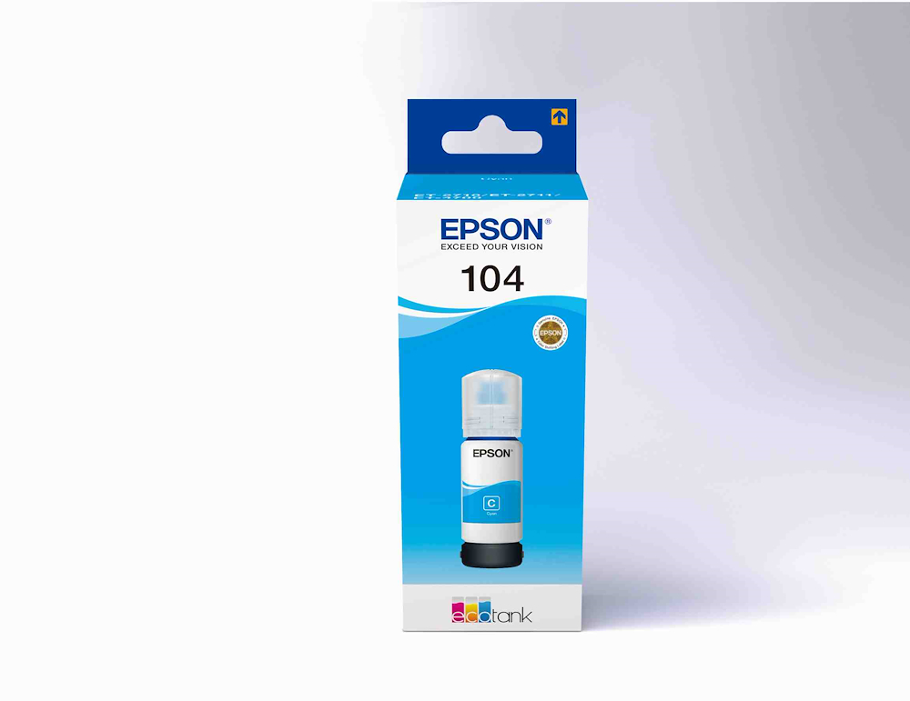 EPSON C13T00P240 - C13T00P240 0486192 FLAmitE INCHIOSTRO 104 65ML ECOTANK CIANO