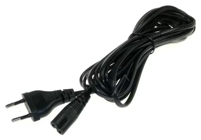 COM D459009 - Euro-Netzkabel VDE Doppelnutkupplung 5m schwarz