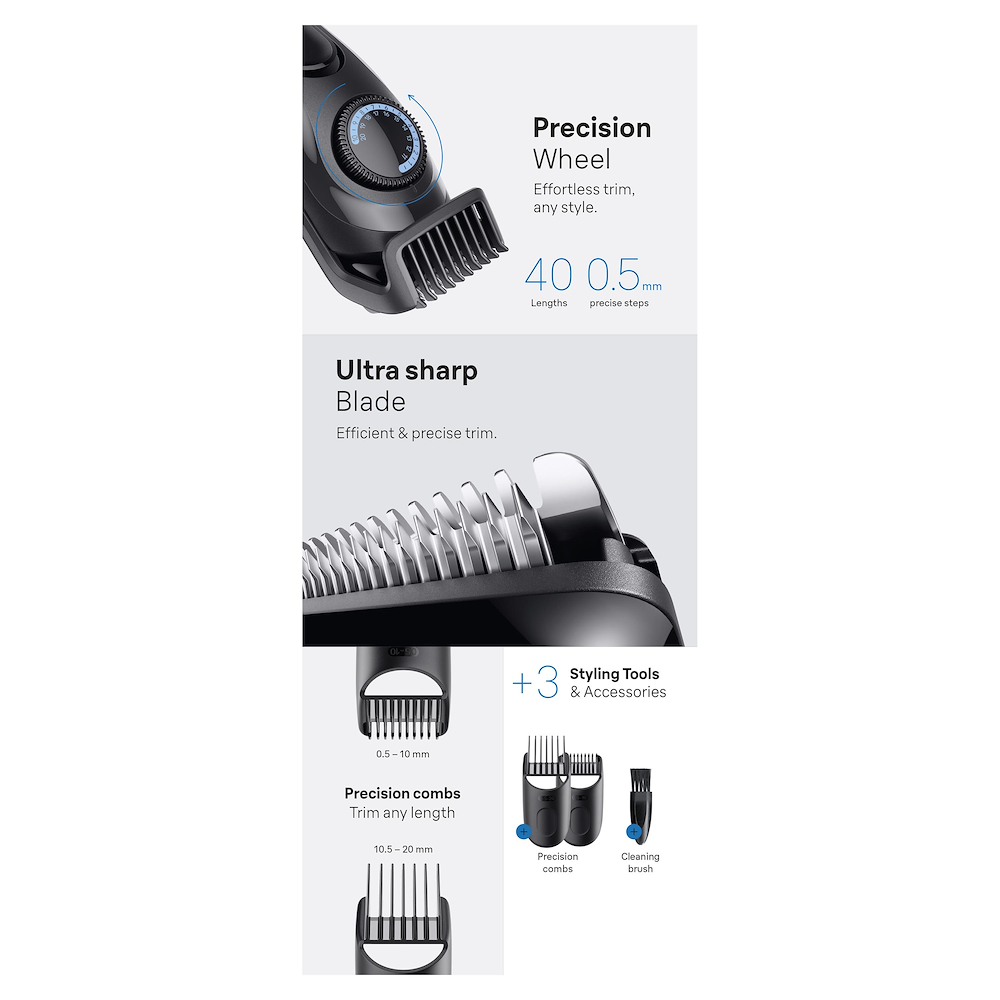 BRAUN BT3520 - Regolabarba Braun Serie 3 con Lama Affilata