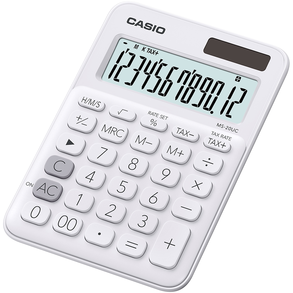 CASIO MS20UCWE - Calcolatrice Casio 12 Cifre Bianco CASIO MS20UCWE - Calcolatrice Casio 12 Cifre Bianco
