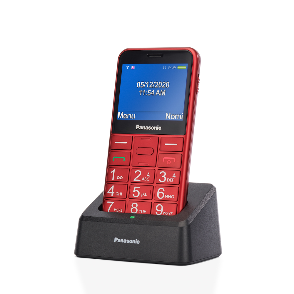 PANASONIC KXTU155EXRN - KXTU155EXRN 0600814 CELL.SENIOR PHONE 2.4" 0.3MP SOS C/BASE RIC. ROSSO