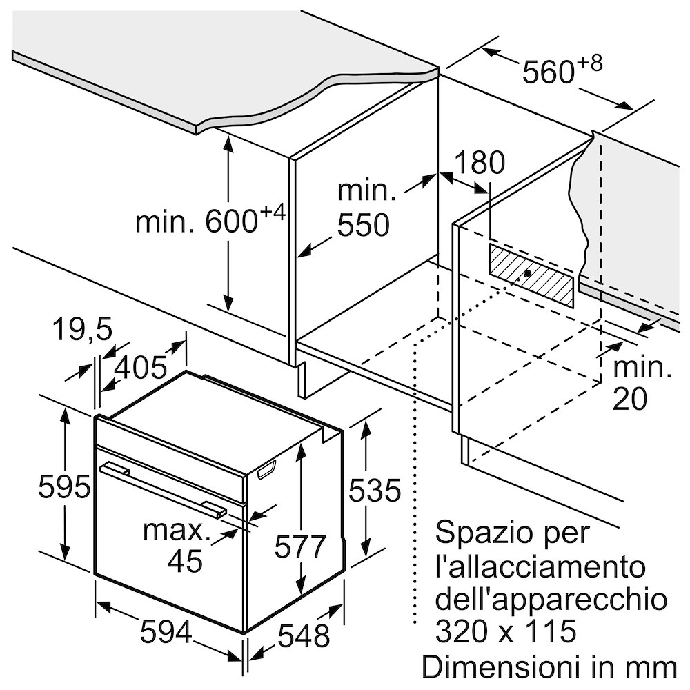 BOSCH HBG7341B2 - Forno Multifunzionale Nero