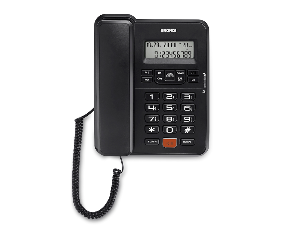 BRONDI OFFICEDESKNERO - Festnetztelefon mit schwarzem Display