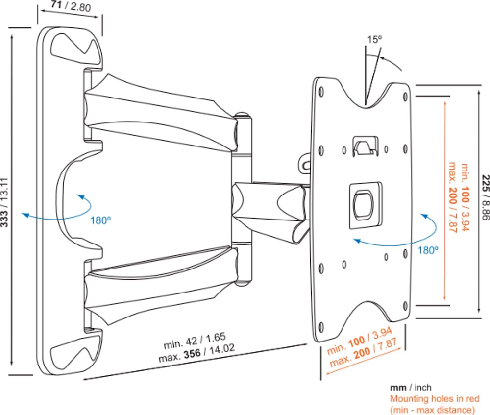 VOGEL'S BASE45S - Wandhalterung für Monitor bis zu 40 Zoll
