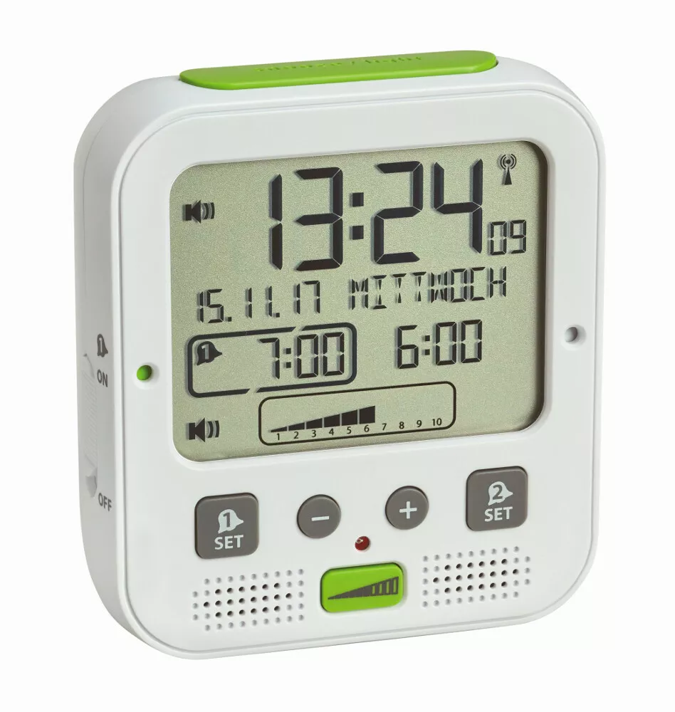 TFA TF60253802 - Dostmann BOOM Sveglia Radiocontrollata con allarme extra forte e cuscinetto vibrante