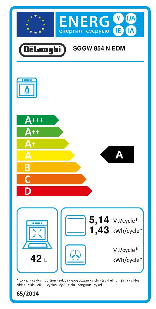 DE LONGHI SGGW854NEDM - Cucina a Gas Bianca con Grill e Luce