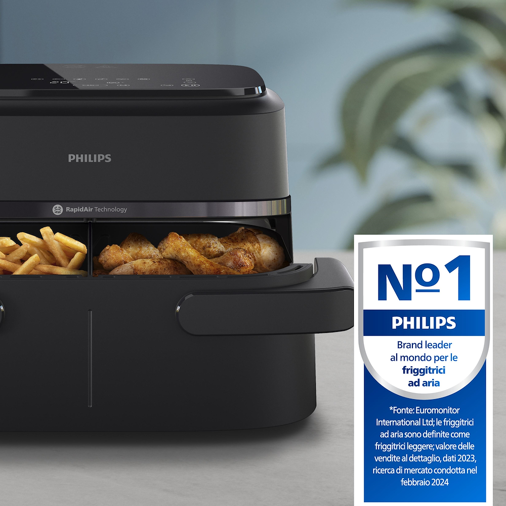 PHILIPS NA150 - Friggitrice ad aria Philips Dual Basket NA150 7,1L