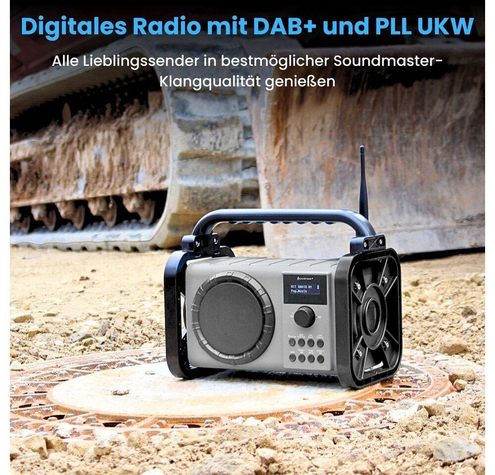 SOUNDMASTER DAB85BL - DAB85BL – Robustes Baustellenradio mit DAB+, Bluetooth, AUX und LED-Arbeitsleuchte