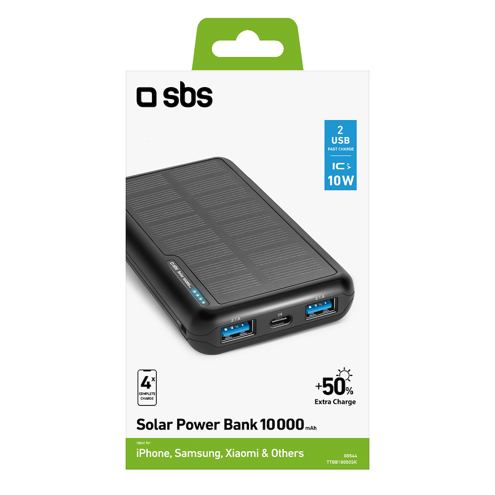 SBS TTBB10000SK - Power Bank con Pannelli Solari