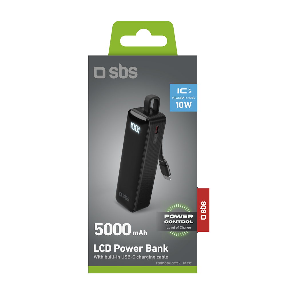 SBS TEBB5000LCDTCK - Powerbank 5000mAh mit Display