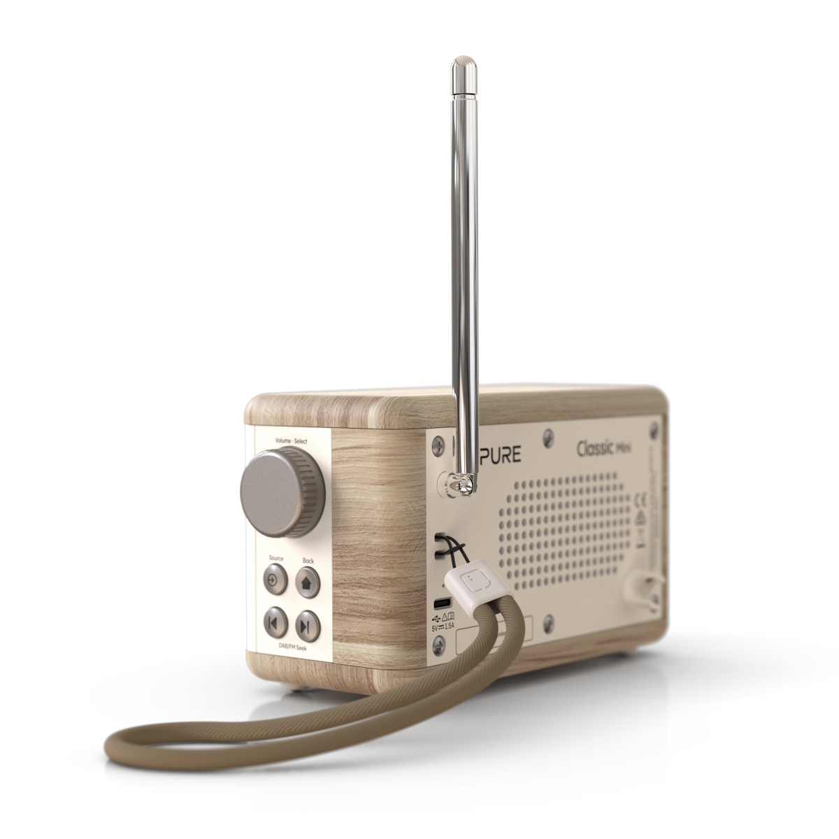 PURE 253800 - Classic Mini – Tragbares Digitalradio mit DAB+, FM und Bluetooth in Cotton White​