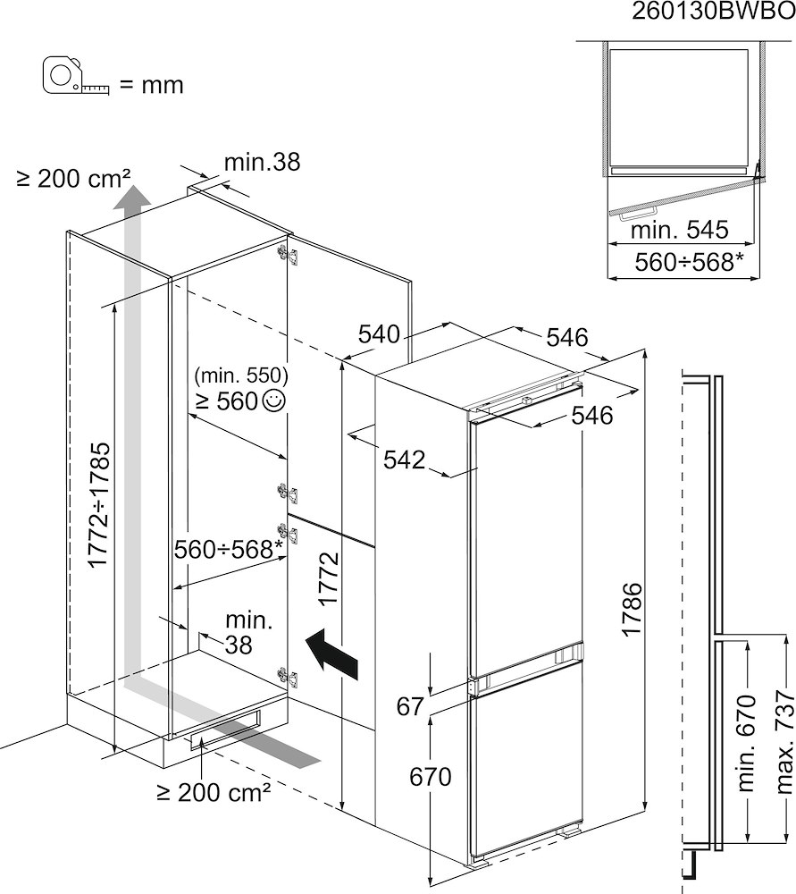 Electrolux LNN3CE18S - Frigo-congelatore da incasso 253L