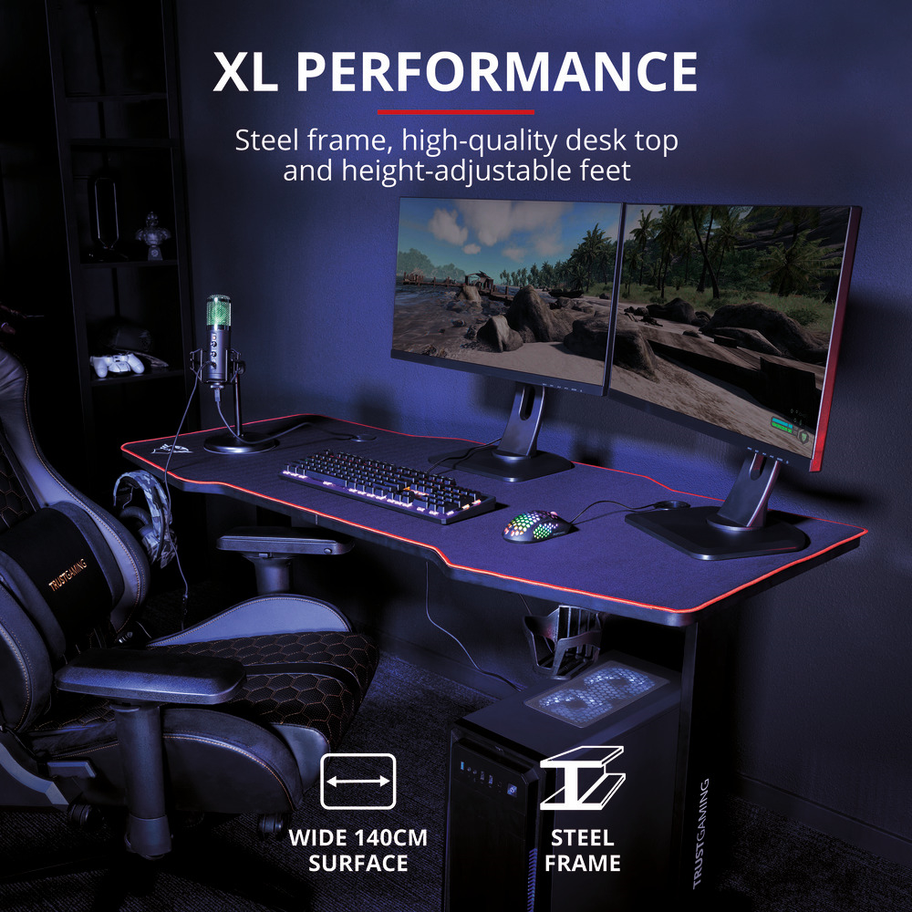 TRUST 23802 - 23802 0640075 SCRIVANIA GAMING GXT1175 IMfürIUS XL NERO TRUST 23802 - 23802 0640075 SCRIVANIA GAMING GXT1175 IMfürIUS XL NERO