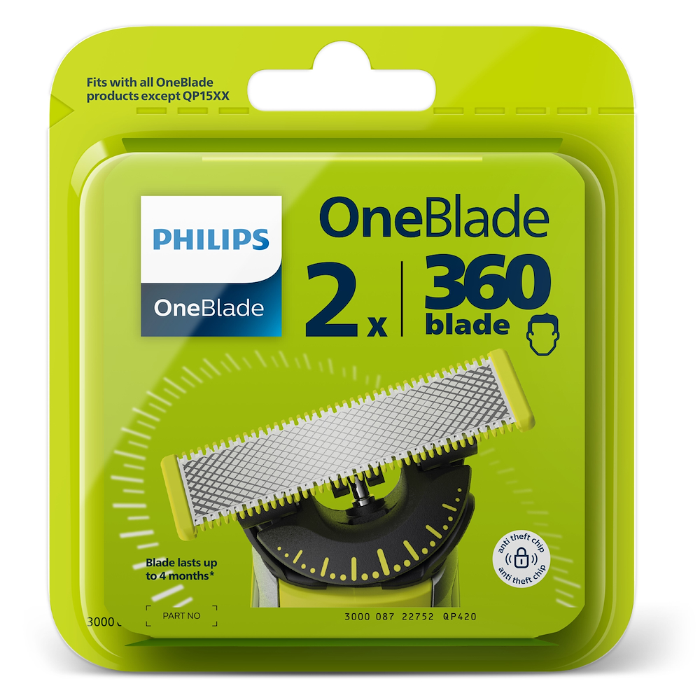 PHILIPS QP420 - Philips OneBlade 360 Lame di ricambio – Confezione da 2 pezzi