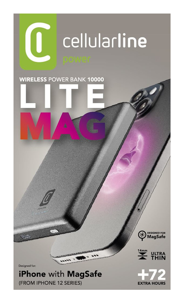 CELLULAR LINE PBMAGSLIM10000WIRD - Power Bank 10000mAh wireless