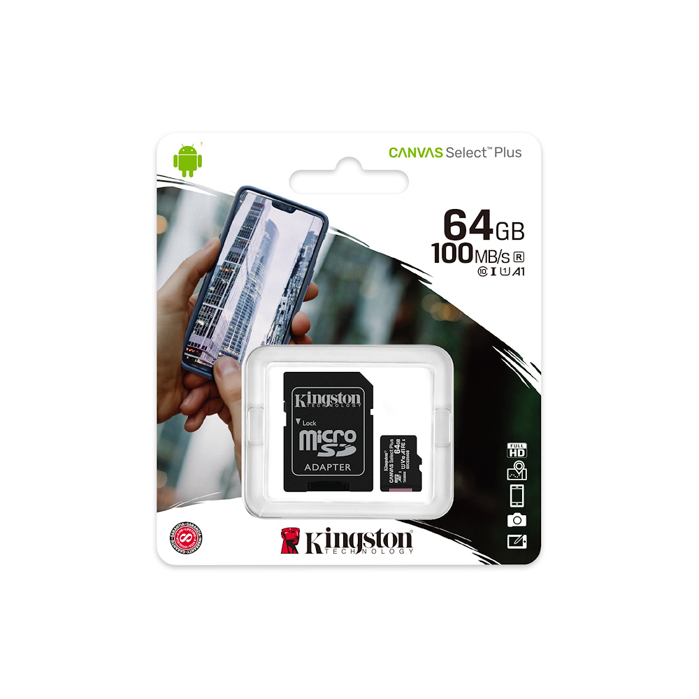 KINGSTON SDCS264GB - 64GB microSD Karte mit Adapter