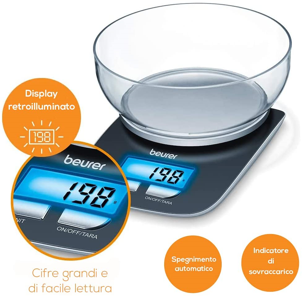 BEURER KS25 - Bilancia da cucina Beurer con ciotola