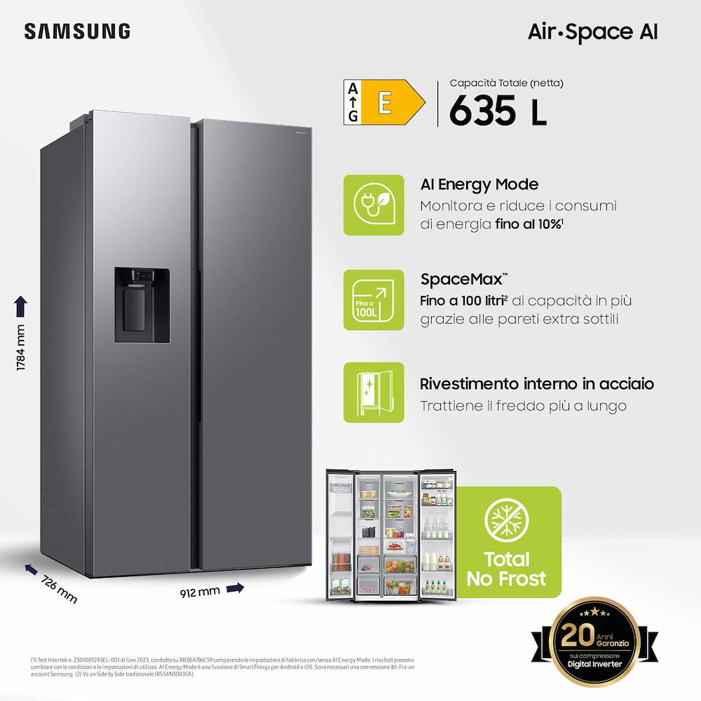 SAMSUNG RS70F65KETEF - Side by Side Kühlschrank 635l