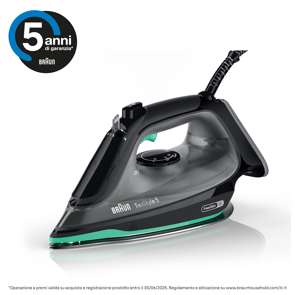 BRAUN SI5277GR - Ferro da stiro a vapore Braun TexStyle 5 SI5277GR verde