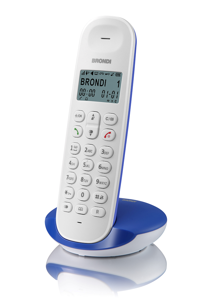 BRONDI LOTUSBIANCOBLU - Telefono cordless Brondi LOTUS