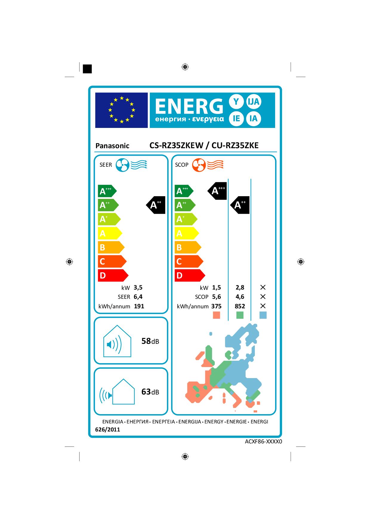 PANASONIC CSRZ35ZKEW - Climatizzatore Interno 12000 BTU Panasonic