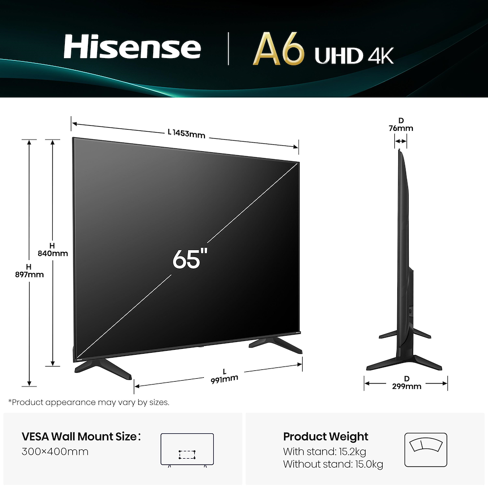 HISENSE 65A69Q - Smart TV 65" 4K