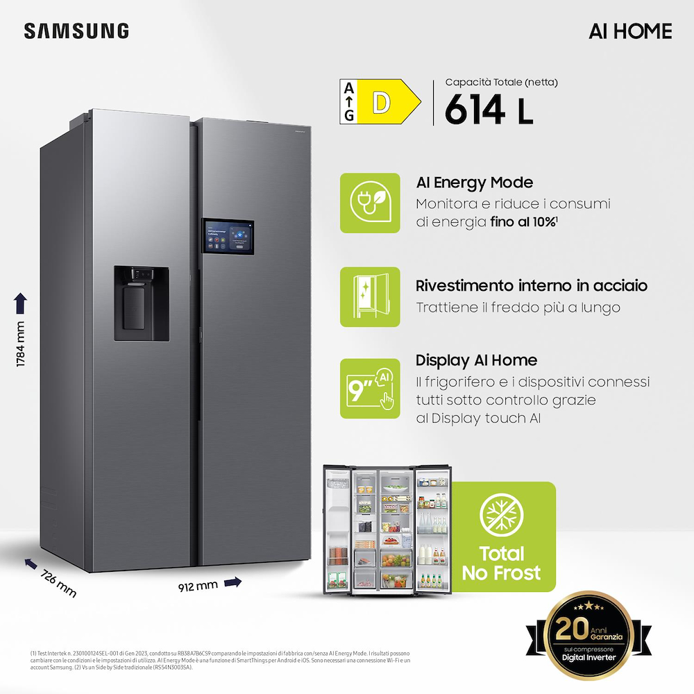 SAMSUNG RS90F65EDTEF - Side by Side Kühlschrank AI Home