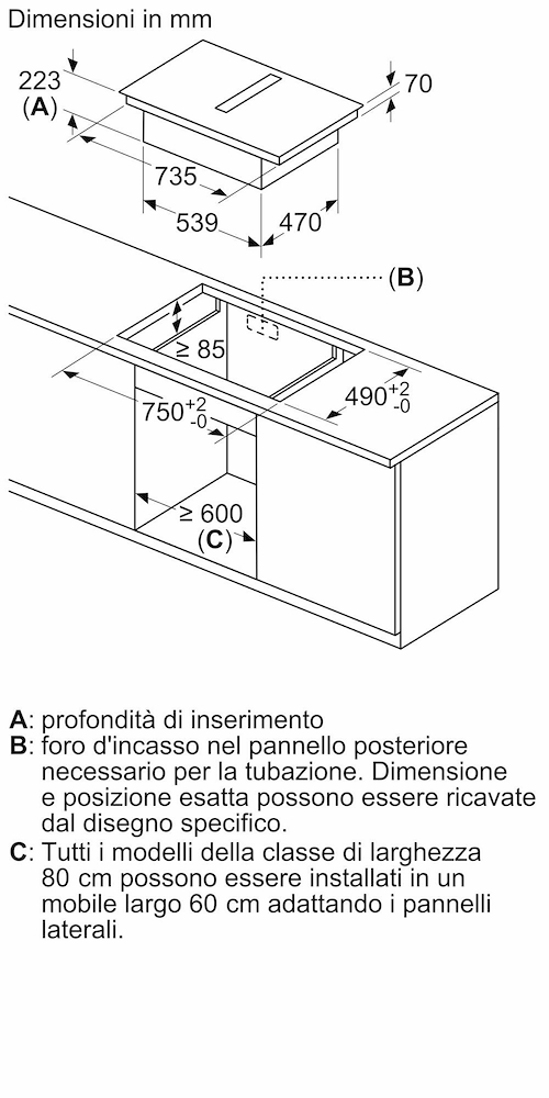 BOSCH PVS831B16E - Piano a induzione Bosch 80 cm