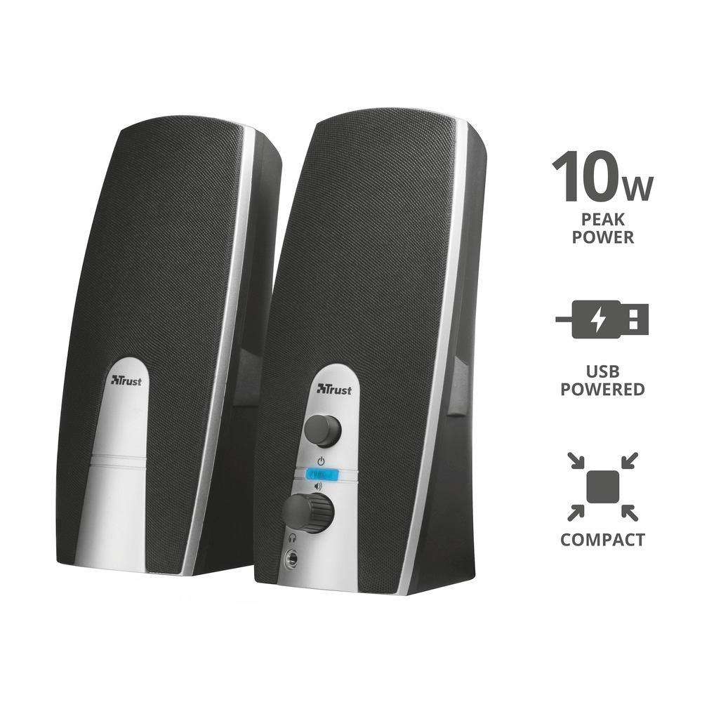 TRUST 16697 - 16697 0009319 CASSE PC 2.0 10W mitNETT.CUFFIE NERO