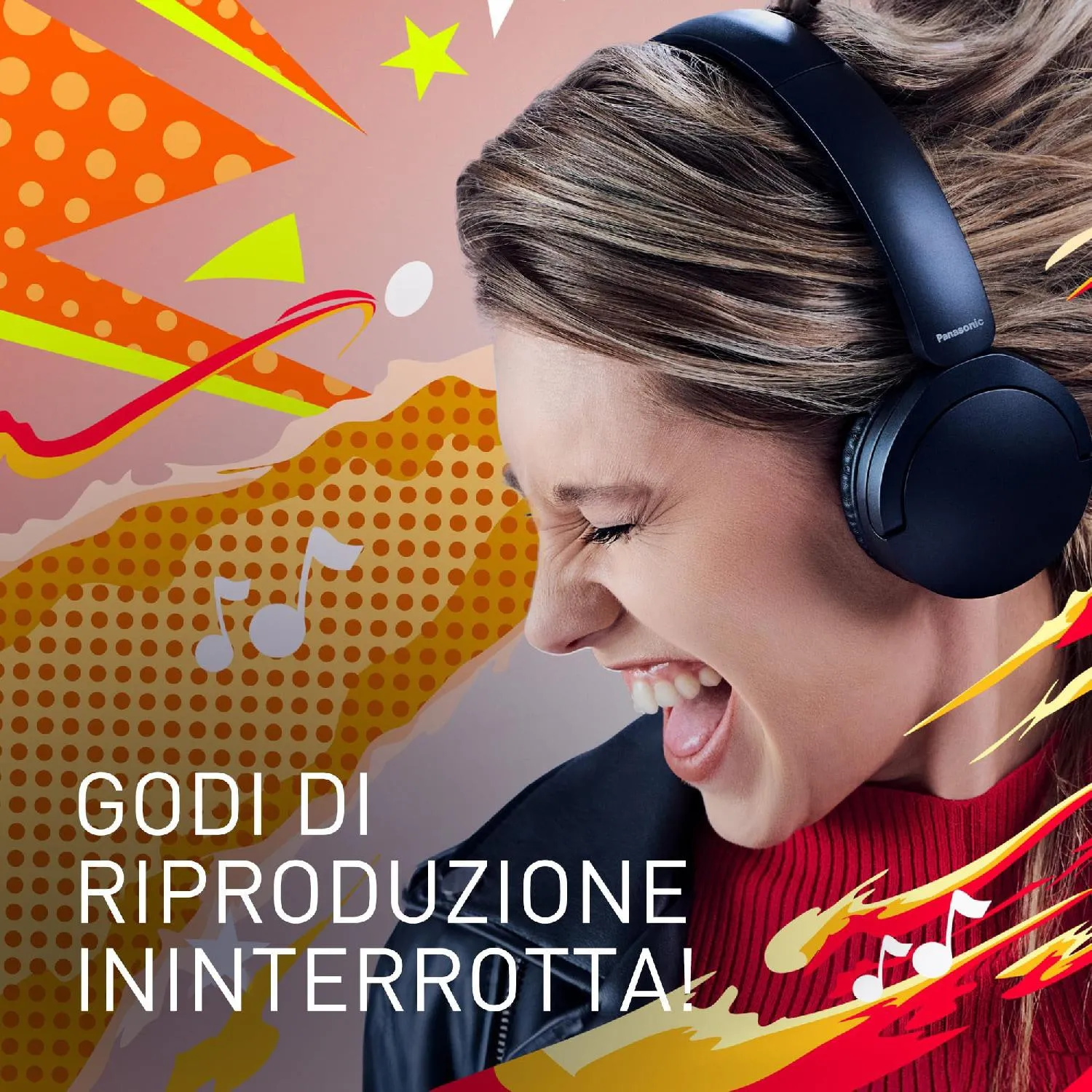 PANASONIC RBHF630BEK - Panasonic RB-HF630B Bluetooth-Kopfhörer mit 72h Akkulaufzeit