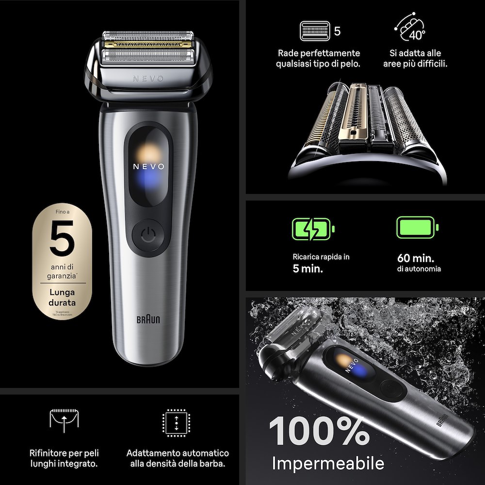 BRAUN NEVO11000C - Rasoio Elettrico Argento