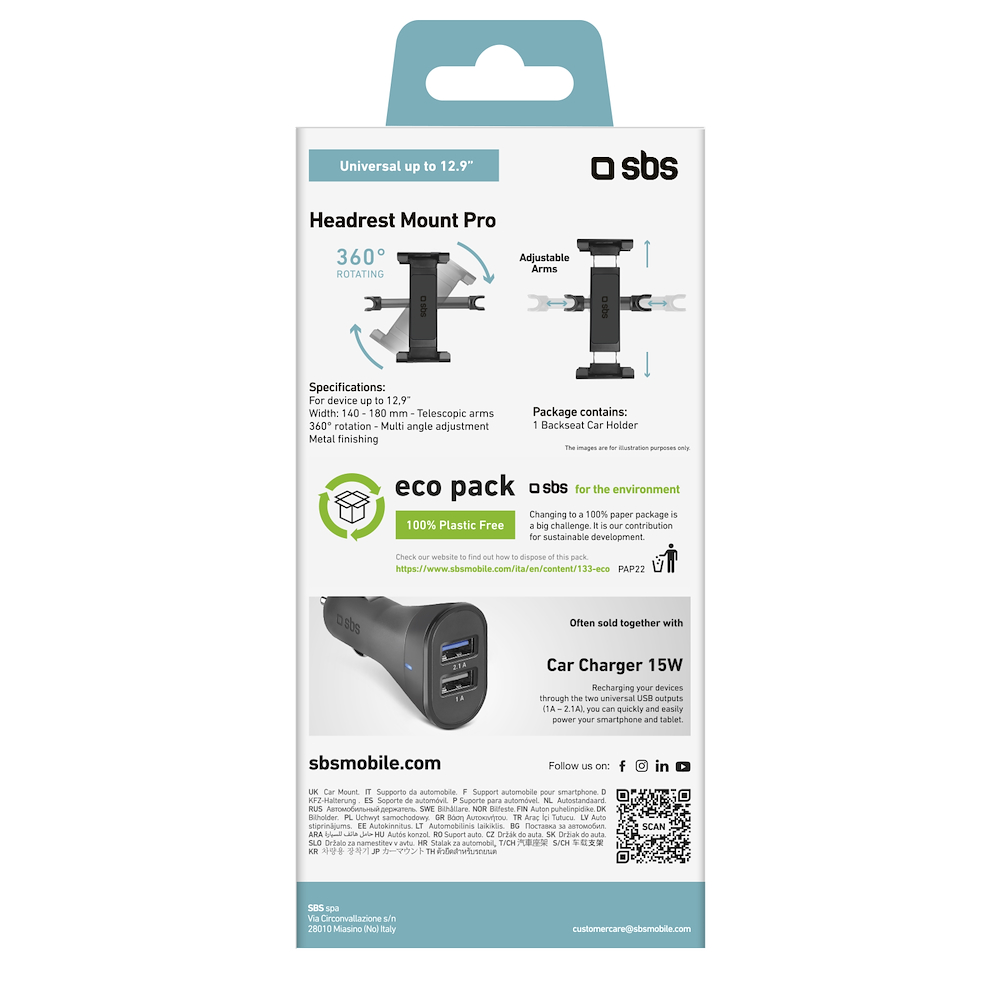 SBS TACARHOLDERK - Supporto universale per tablet in auto