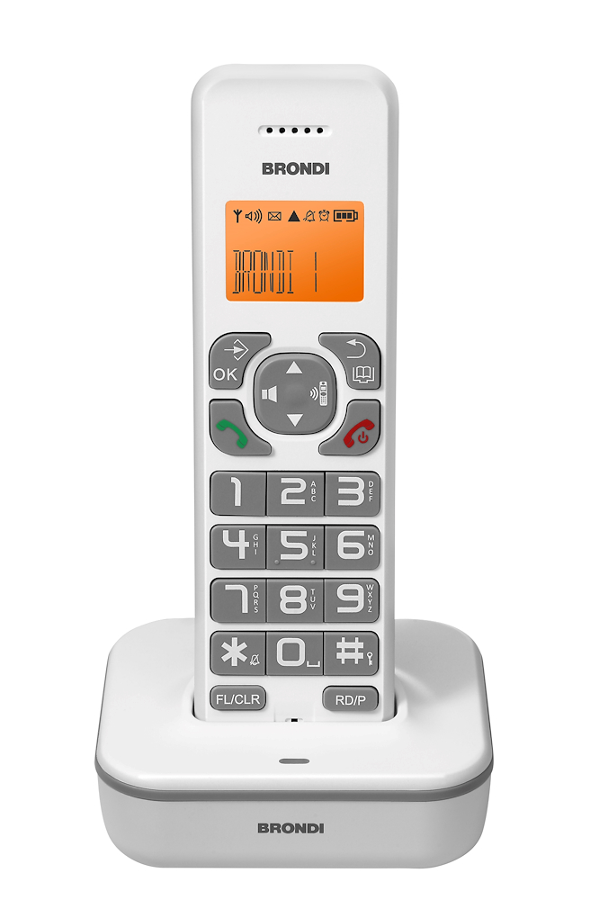 BRONDI BRAVOSTARBIANCOGRIGIO - Telefono cordless Brondi con vivavoce