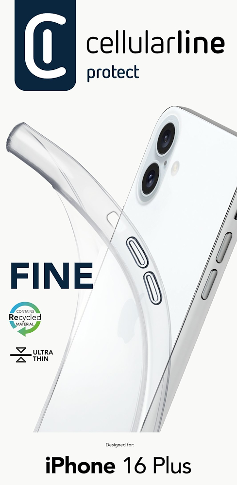 CELLULAR LINE FINECIPH16MAXT - Fine Hülle für iPhone 16 Plus