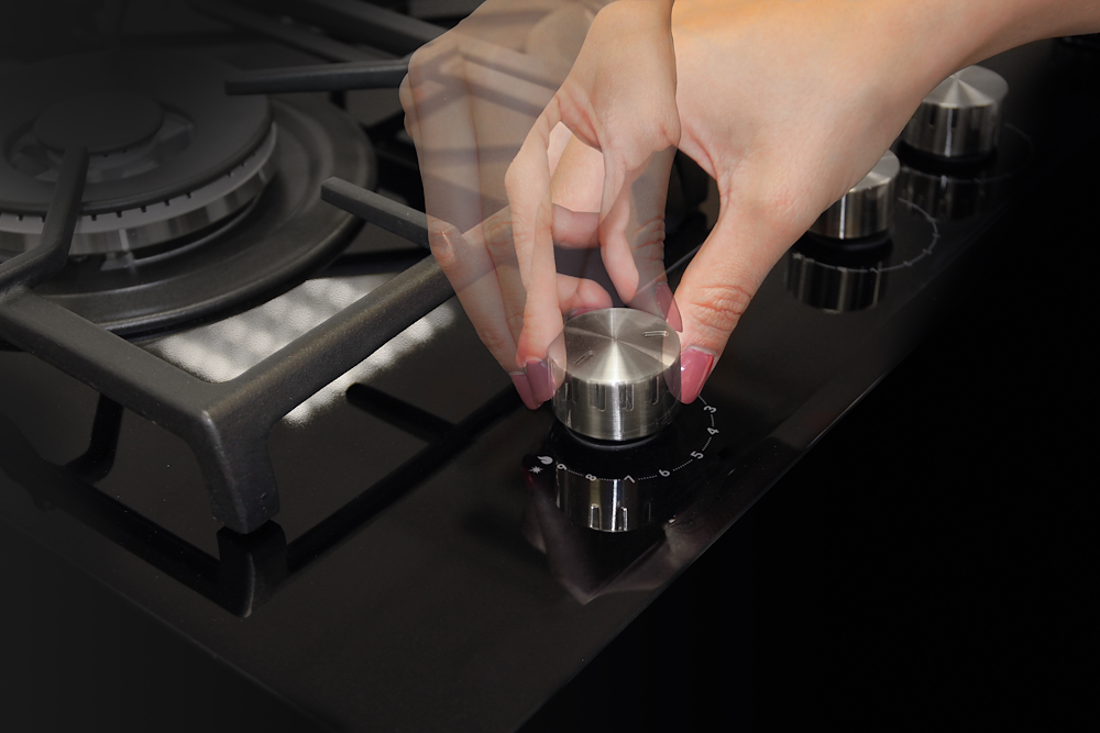 GLEM GAS GV75TXBK - Piano cottura 70 cm 5 fuochi in vetro